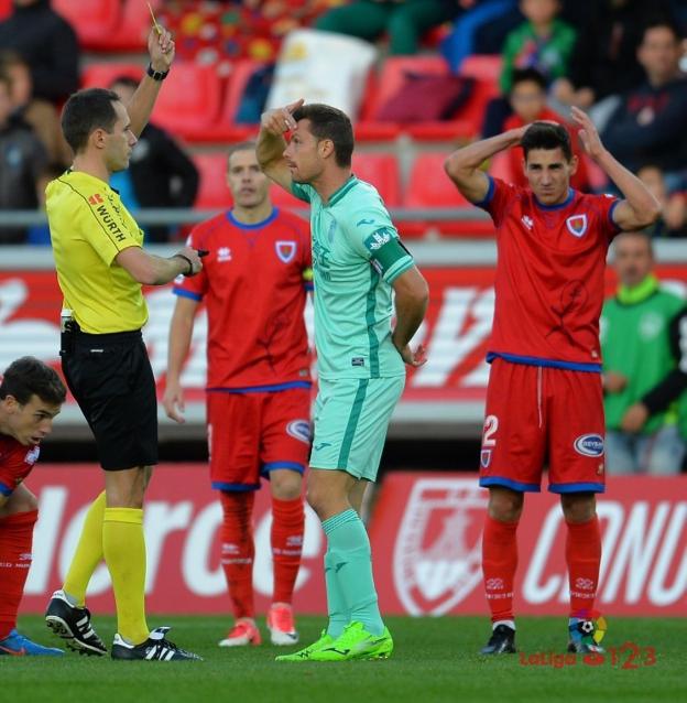 El futbolista de Don Benito fue amonestado en Soria. /LALIGA