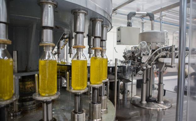 Planta de envasado de aceite de oliva.