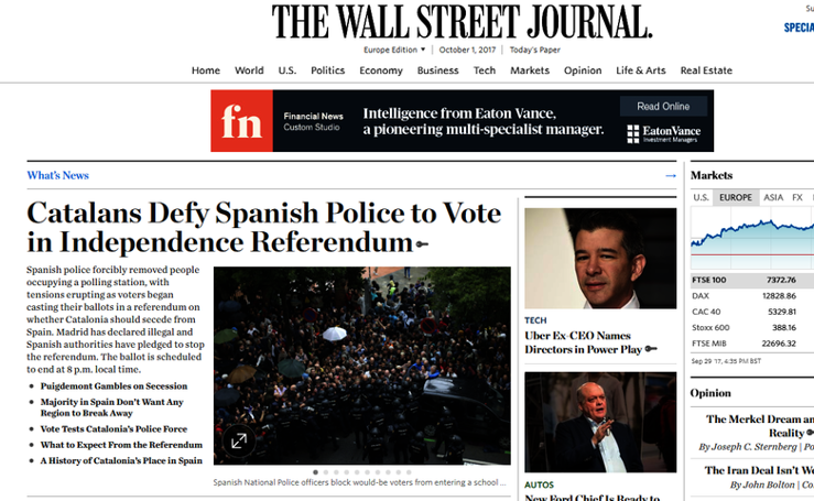 Así sigue el 1-O la prensa extranjera