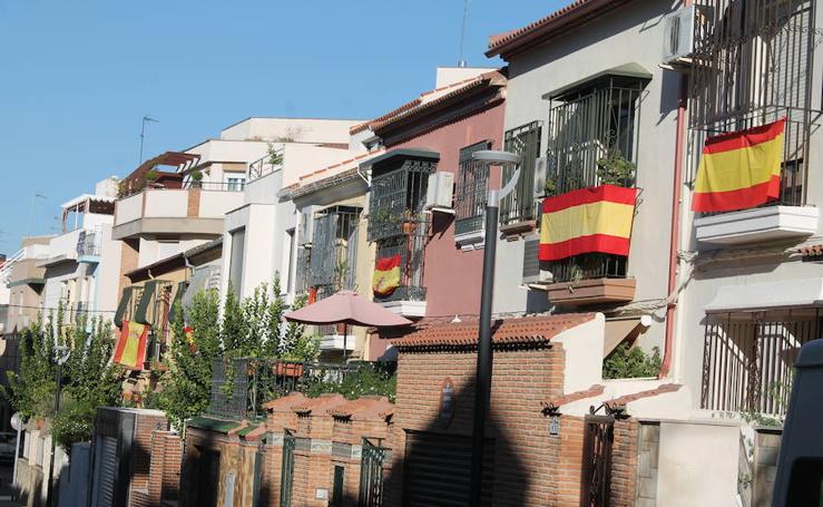 Gran parte de Jaén ya luce engalanada con la bandera de España