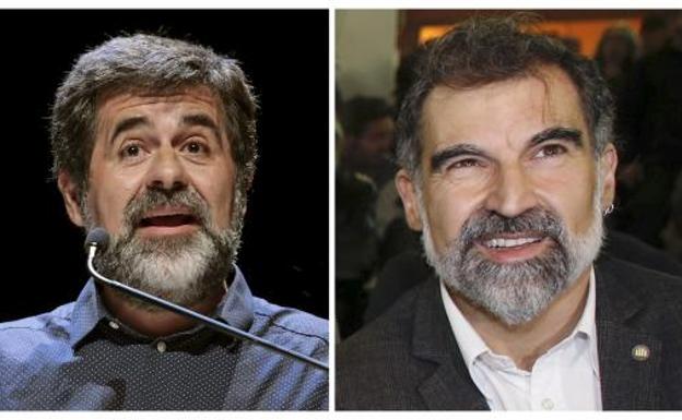El presidente de la ANC, Jordi Sànchez, y el de Omniun, Jordi Cuixart./Efe