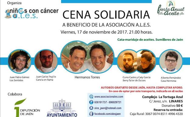Linares acoge el próximo viernes una cena solidaria a favor de Ales