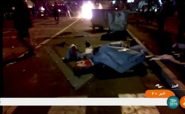 Disturbios en la ciudad iraní de Tuyserkan./Reuters