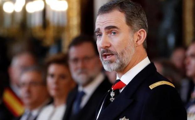 Felipe VI durante la celebración de la Pascua Militar./AFP