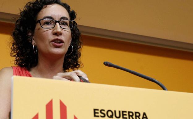 Marta Rovira, durante la rueda de prensa para valorar los actos de la Diada. /Albert Olivé (Efe)