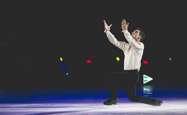 Javier Fernández, durante un ejercicio del espectáculo 'Revolution On Ice'./Revolution On Ice
