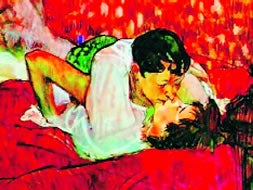 TOULOUSE LAUTREC. 'El beso'./