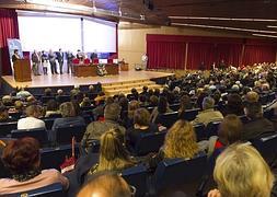 Asamblea celebrada ayer en el aula magna de la Facultad de Ciencias. :: ALFREDO AGUILAR/