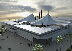 La nueva imagen que tendría el renovado Centro Comercial Neptuno, que pretende con esta reconversión escapar de la crisis. :: IDEAL/