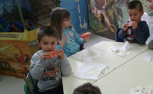 La fruta se cuela en la lección del día para 600 alumnos de Adra