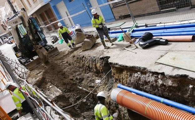 Obras en las calles Murillo y Jumilla