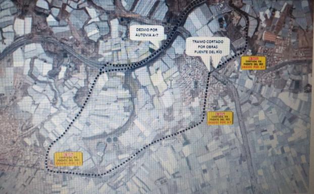 Desvíos en la nacional 340 a su paso por Puente del Río