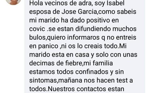 «Estimados vecinos: José es positivo, tomad precauciones y disculpad»