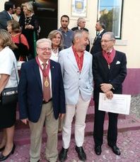 El escultor Miguel Fuentes del Olmo pronuncia un discurso en la Academia de Letras y Arte de Portugal