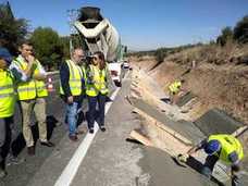Los trabajos de emergencia en la A-311 anticipan la obra de mejora que empezará en noviembre