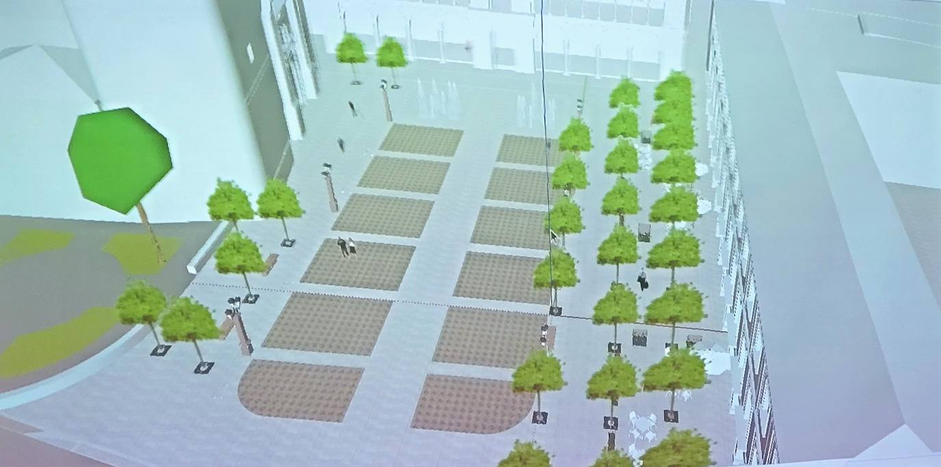 El Ayuntamiento presenta el proyecto de remodelación de las plazas de España y de la Constitución a colectivos de Andújar