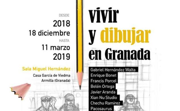 'Vivir y dibujar en Granada' recoge el trabajo de autores de la provincia en Armilla