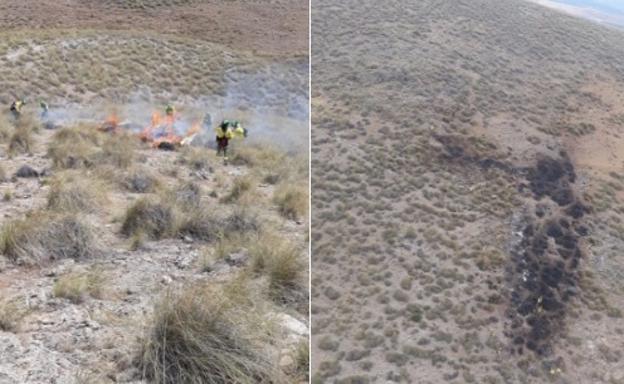 El Infoca controla un conato de incendio provocado por un rayo en Zújar