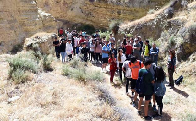 Alumnado de 4º de ESO y 1º de Bachillerato del IES José de Mora ha visita la falla de Baza