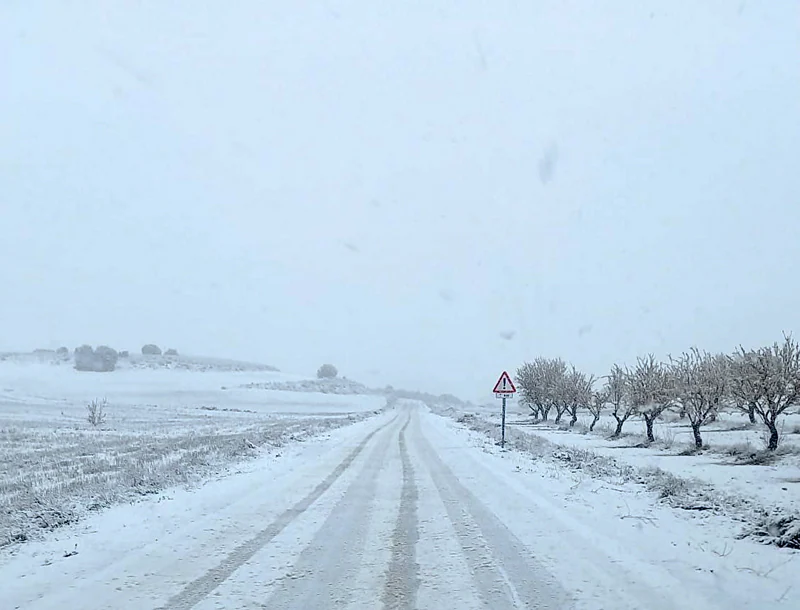 La nieve dificulta la circulación en carreteras de La Puebla y Orce