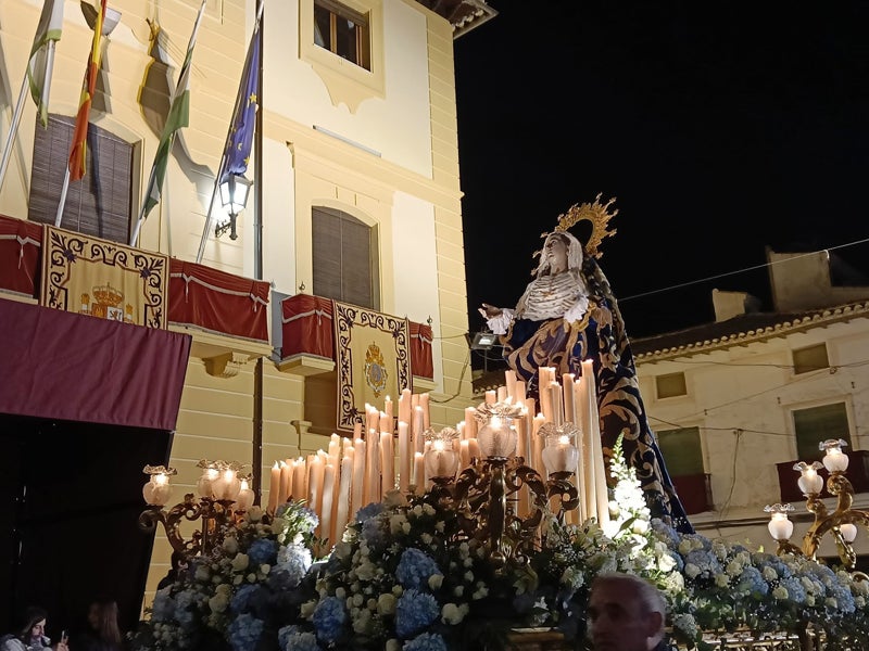 La Virgen de los Dolores, primera procesión de la Semana Santa de Huéscar