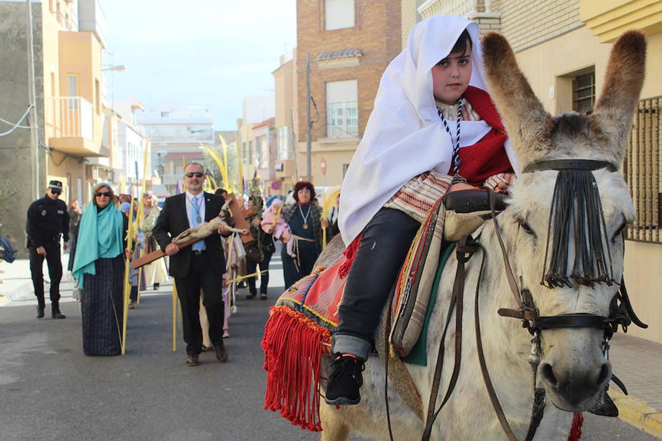 Procesión de la Borriquita con los niños hebreos y Nuestro Padre Jesús de la Oración del Huerto