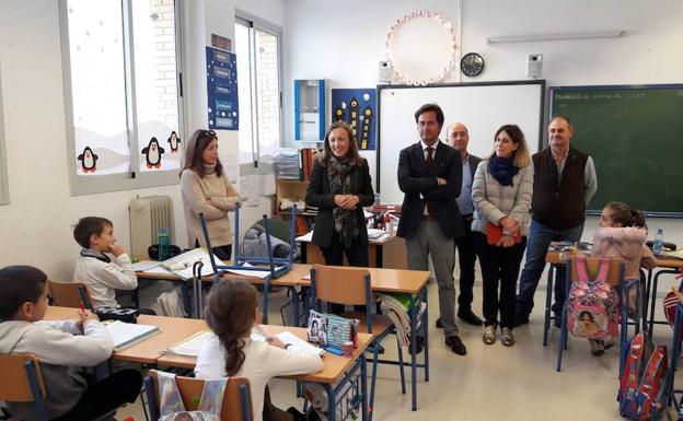 Los alumnos del colegio Miguel Servet abandonarán las aulas prefabricadas