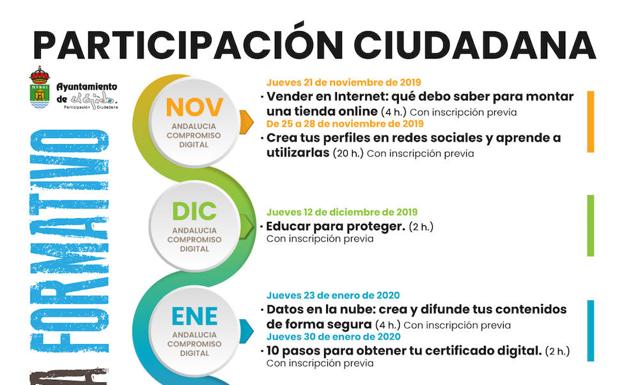 Arranca el programa formativo gratuito de Participación Ciudadana con 13 talleres en El Ejido