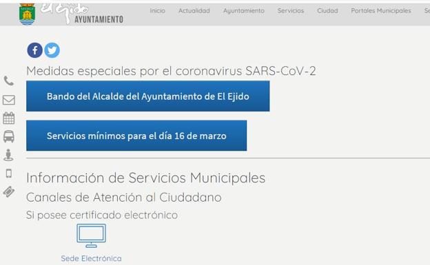 El Ayuntamiento de El Ejido adopta nuevas medidas frente al Covid-19
