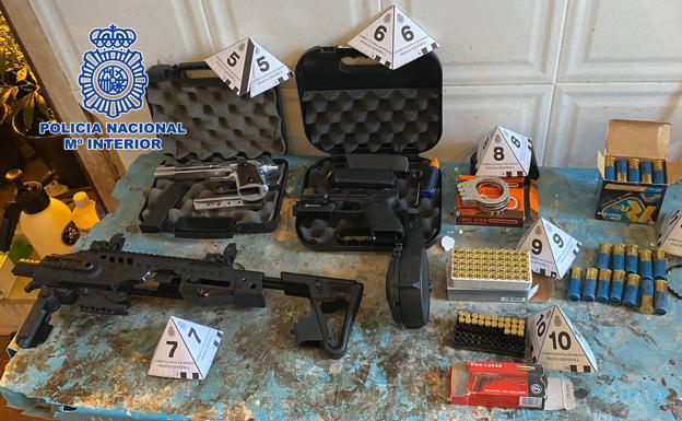 Detenida una pareja en El Ejido con 1.400 plantas de marihuana y un arsenal de armas en su vivienda