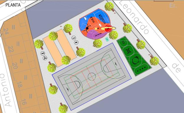 Más de 2.000 metros cuadrados para juegos y pistas polideportivas en Ejido Noreste