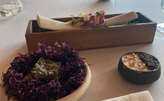 Platos del dos estrellas Michelin Benito Gómez.