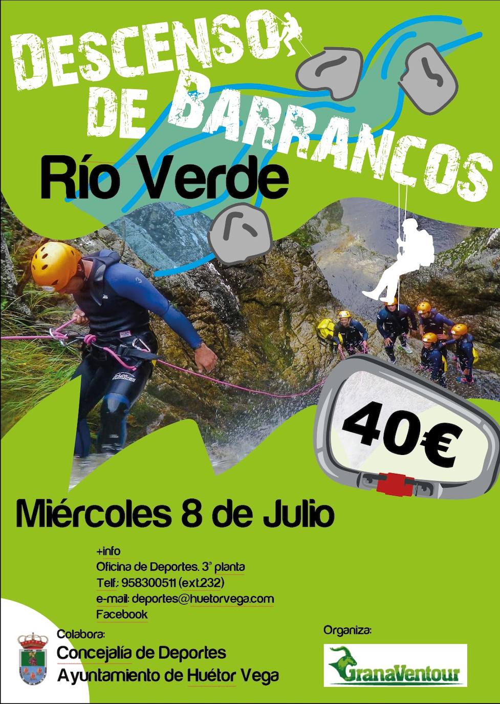El Ayuntamiento de Huétor Vega propone una jornada de barranquismo en Río Verde
