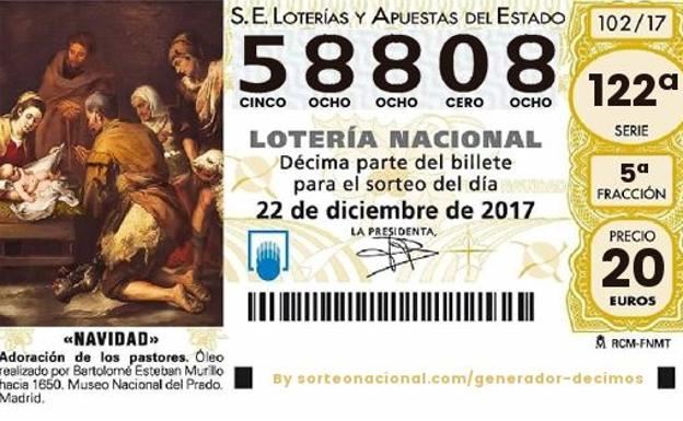 Sorteo Lotería de Navidad: un quinto premio, el 58808, ha caído en Carboneras