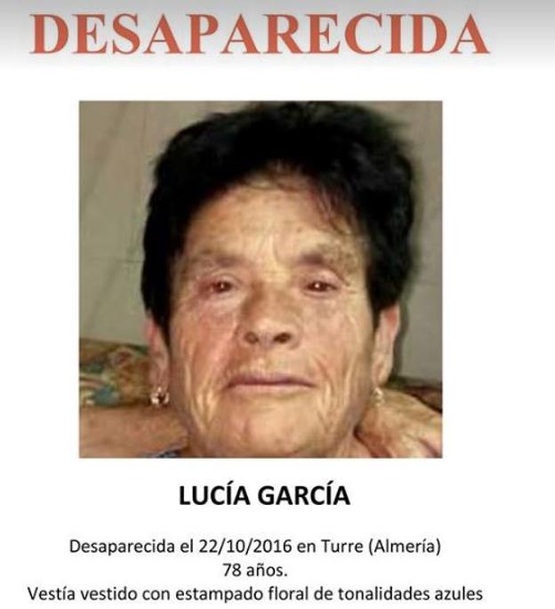 Una mujer con alzheimer desaparecida en 2016 en Turre volverá a ser buscada el sábado