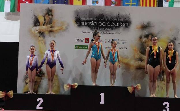 Las lojeñas Claudia Jáimez y Nadia Arenas, campeonas de España de Acrobática por parejas