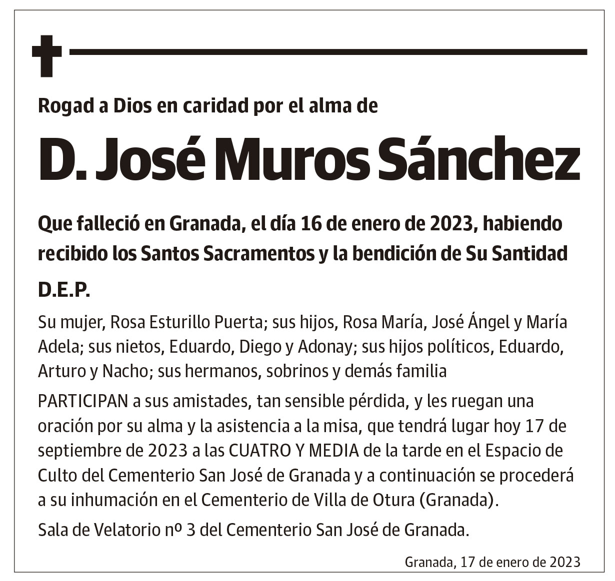 D. José Muros Sánchez