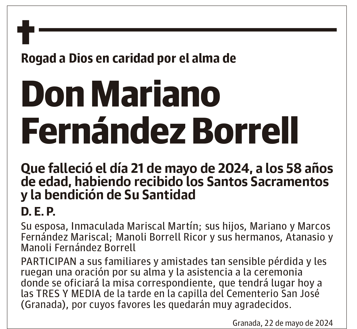 Don Mariano  Fernández Borrell