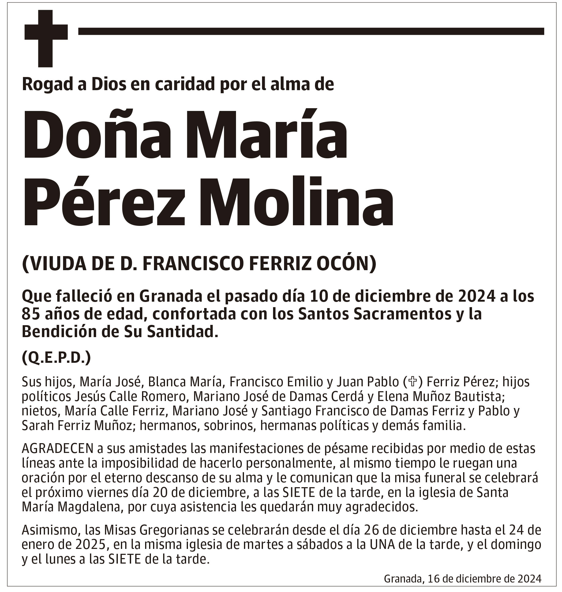 Doña María  Pérez Molina