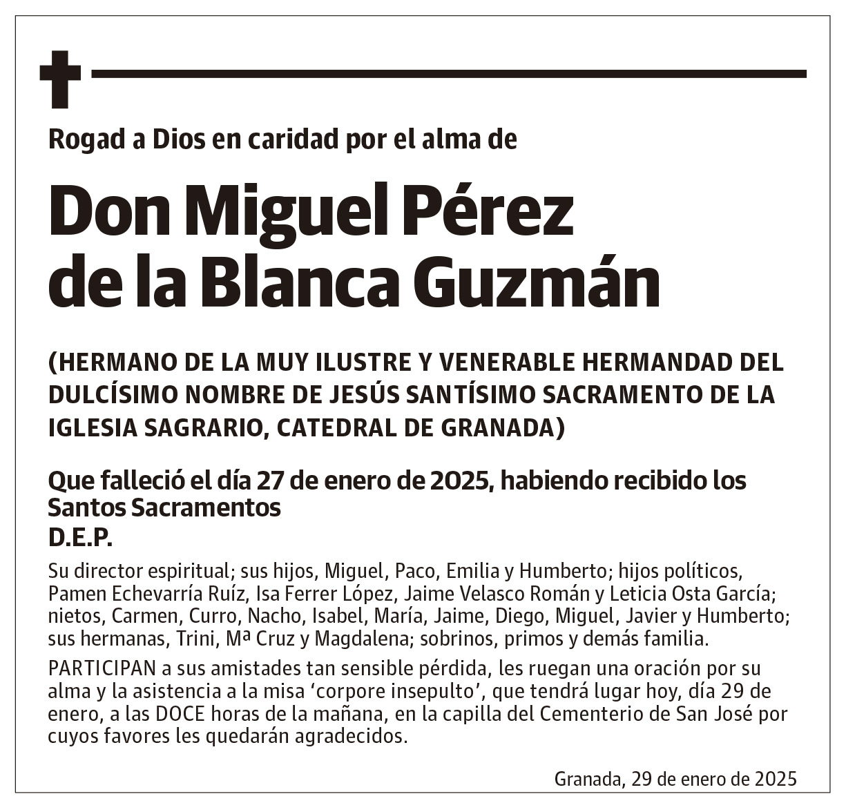 Don Miguel Pérez de la Blanca Guzmán