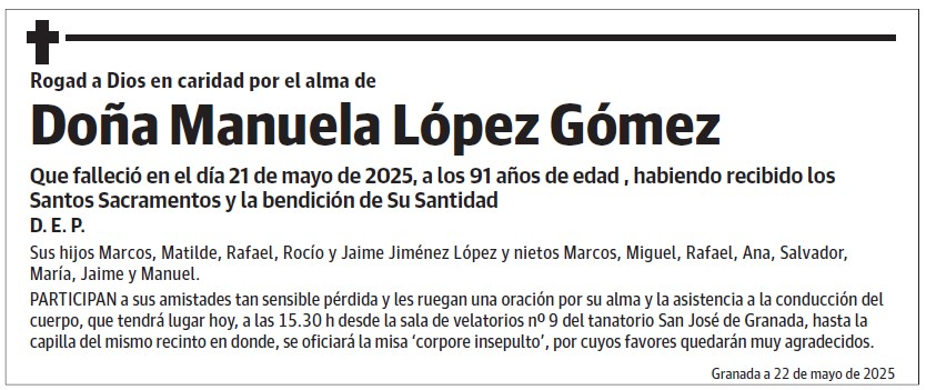 Doña Manuela López Gómez