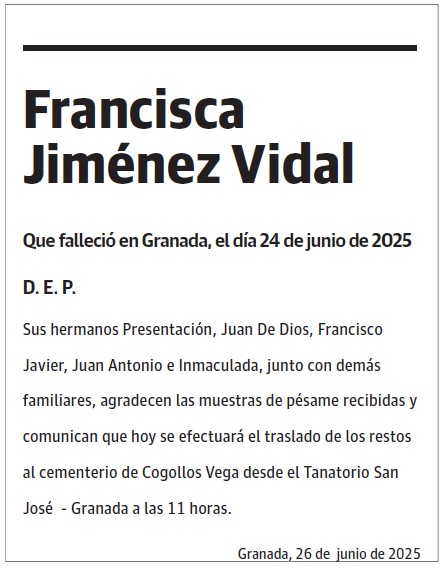 Francisca  Jiménez Vidal