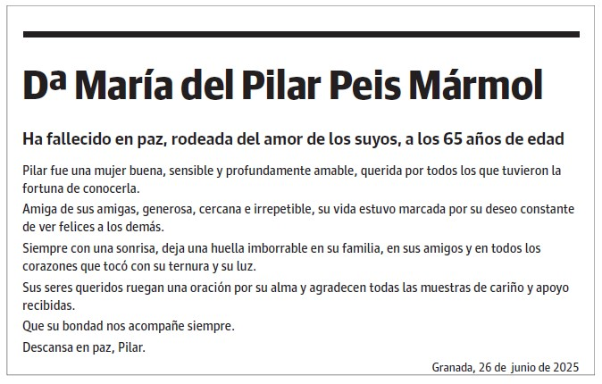 Dª María del Pilar Peis Mármol