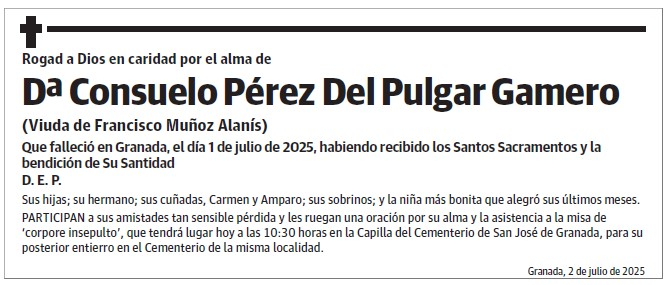 Dª Consuelo Pérez Del Pulgar Gamero
