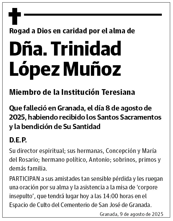 Dña. Trinidad  López Muñoz
