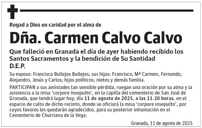 Dña. Carmen Calvo Calvo