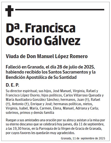 Dª. Francisca Osorio Gálvez