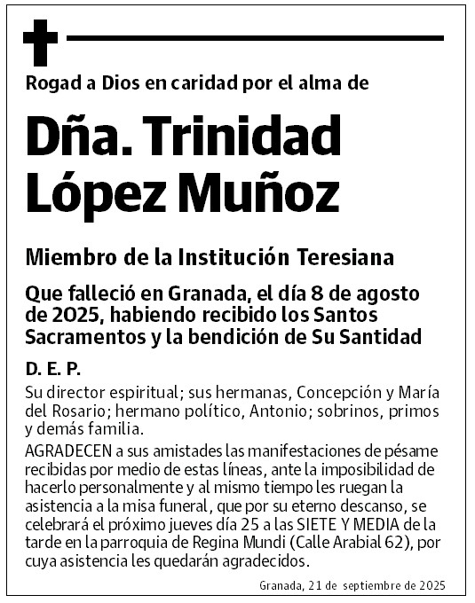 Dña. Trinidad López Muñoz