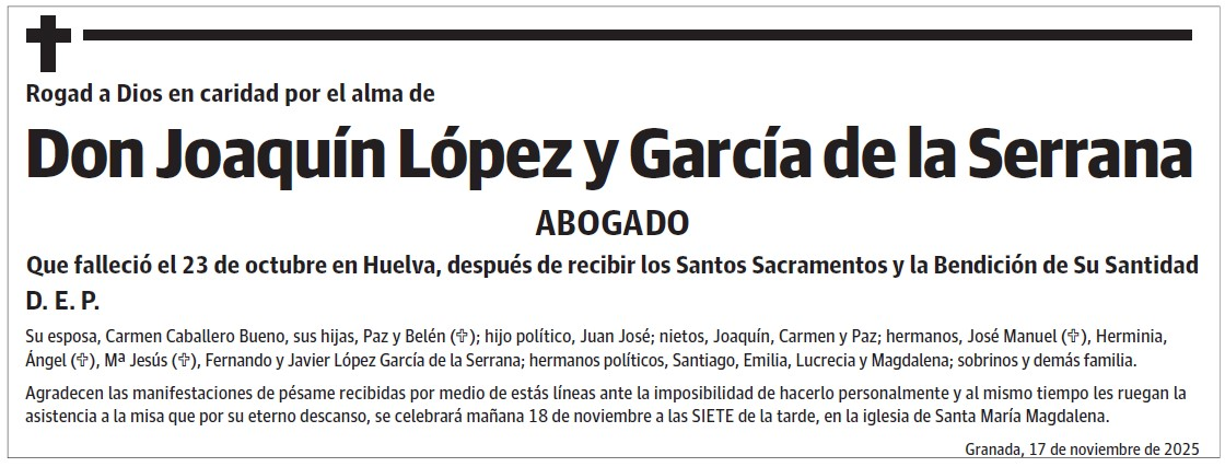 Don Joaquín López y García de la Serrana