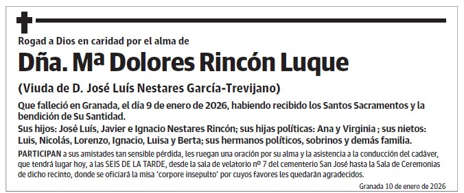 Dña. Mª Dolores Rincón Luque
